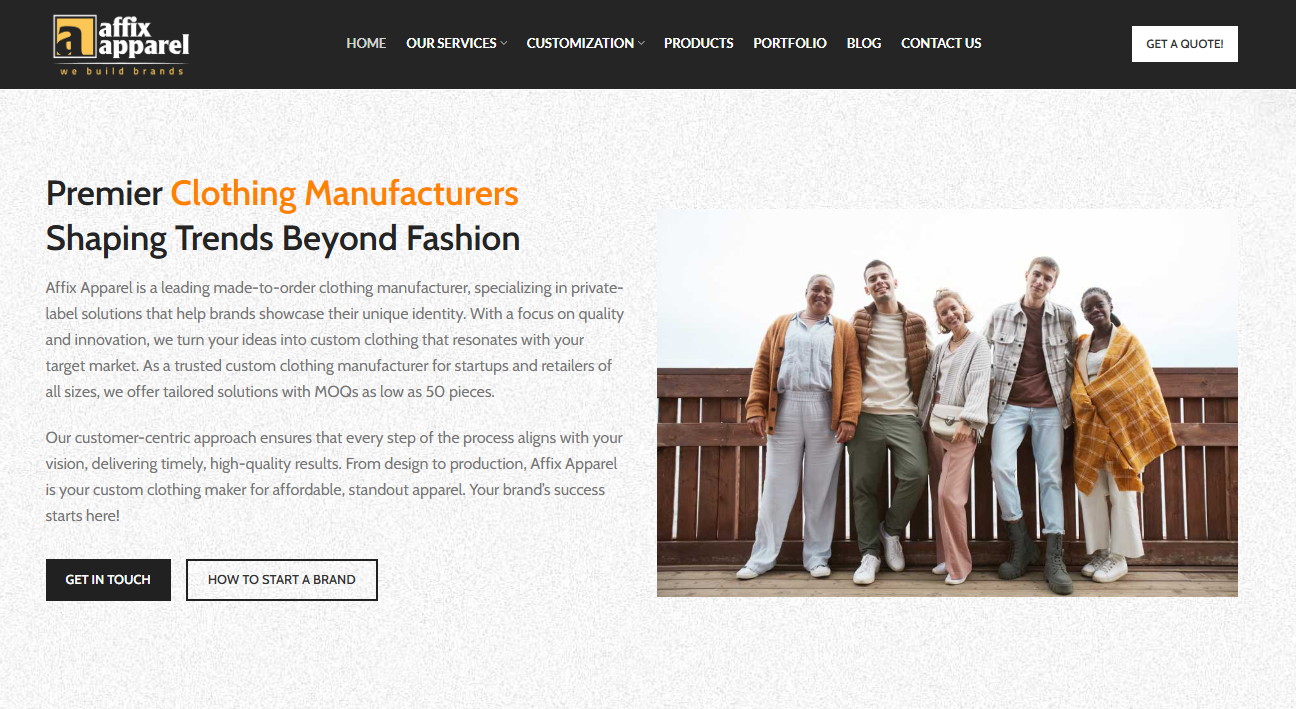 Affix Apparel Los Angeles manufacturer